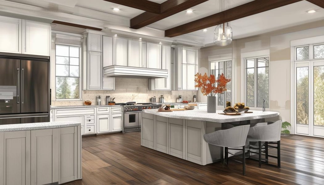 kitchen remodel conceptual rendering