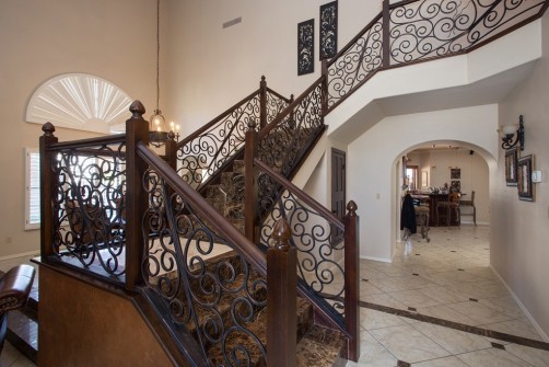 Stair Railings and Tile Flooring