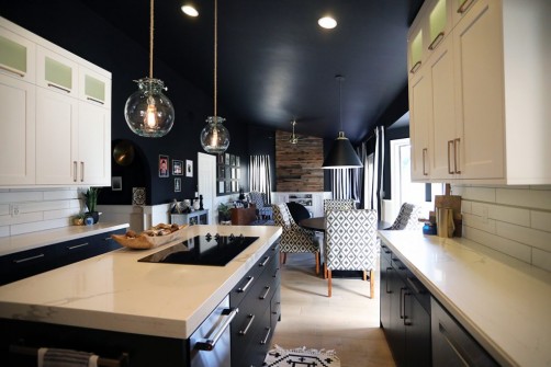 Black painted walls in Kitchen Remodeling
