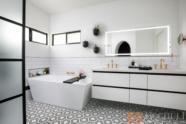 white and black bathroom in chandler