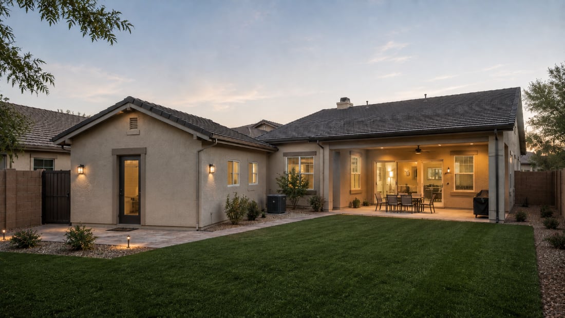 Essential ADU in Phoenix featuring conversion or attached scope with quality finishes by Hochuli Design and Remodeling Team