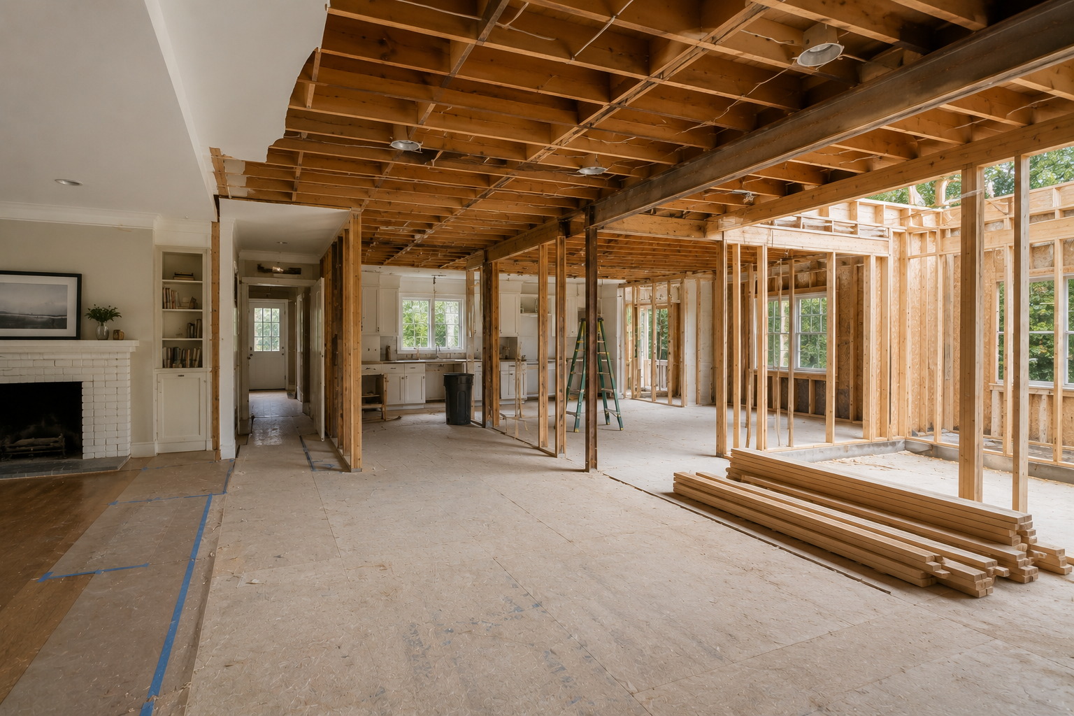 Major reconfiguration of existing house