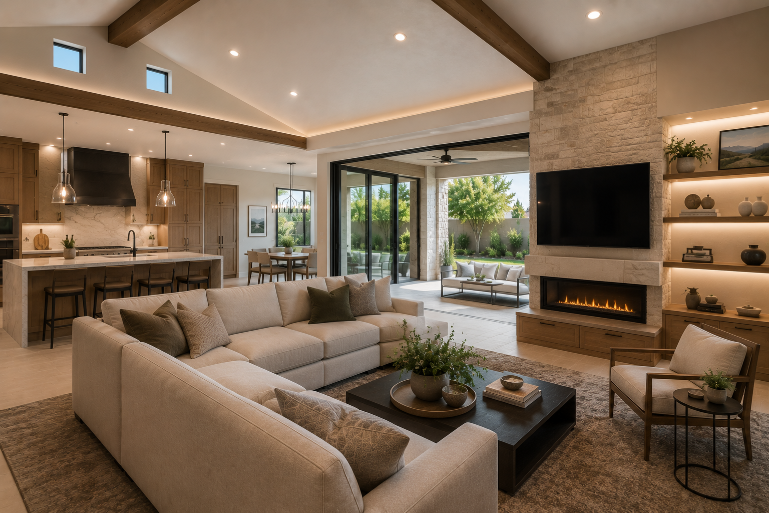 All-In home addition with major reconfiguration and architectural-grade finishes by Hochuli Design and Remodeling Team