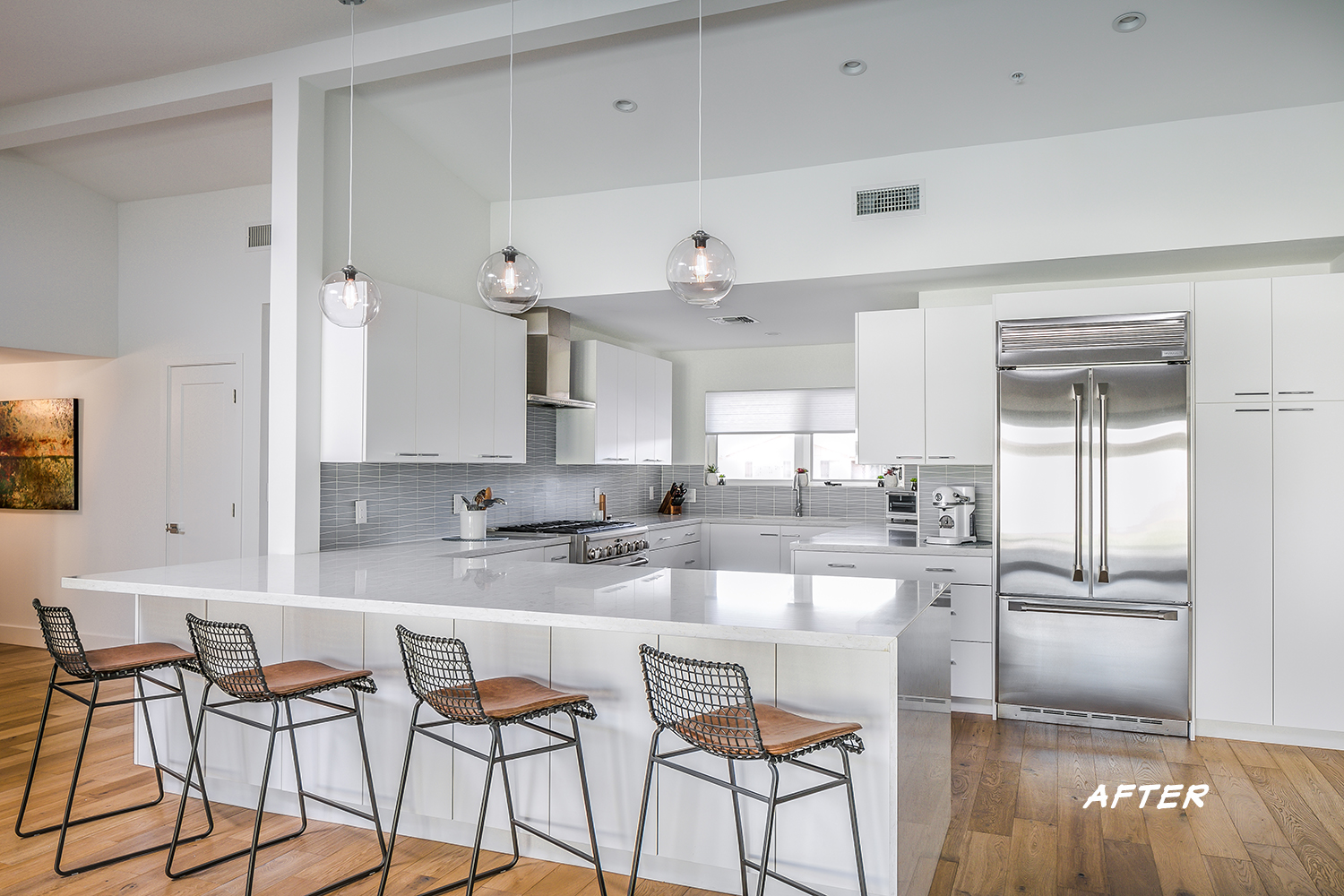 A custom kitchen remodeling project completed by Hochuli Design and remodeling team in the Arcadia neighborhood of Scottsdale, AZ