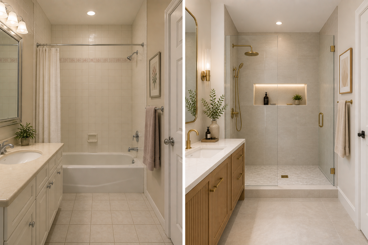 Tub to shower conversion