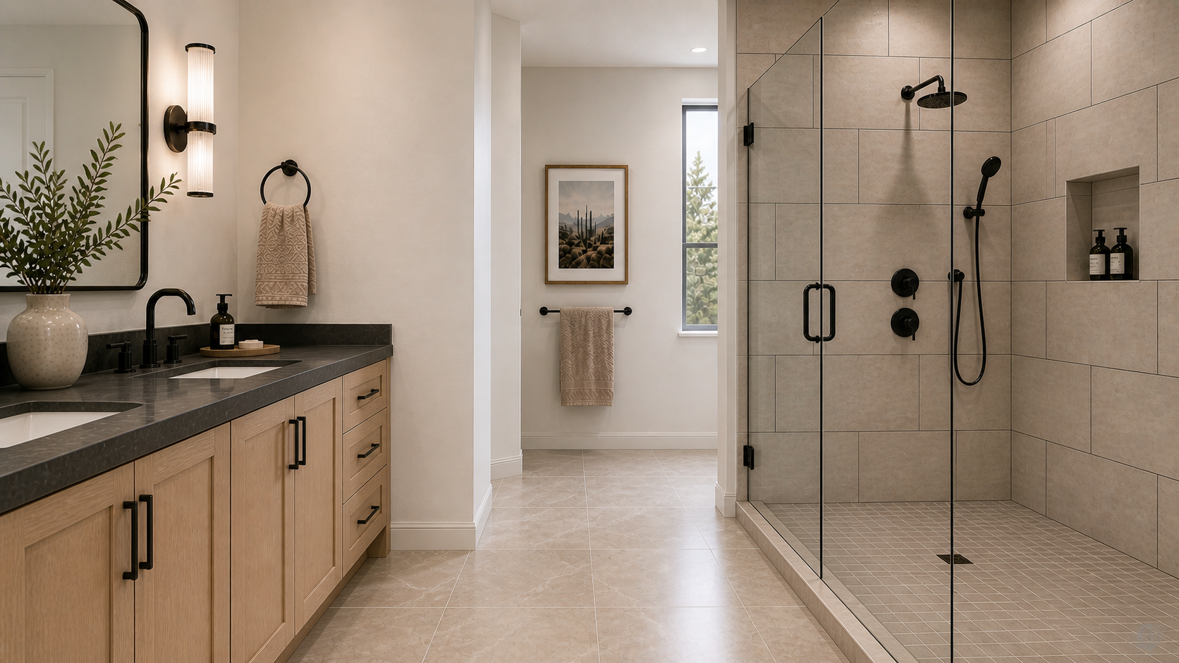 Floor and shower walls
