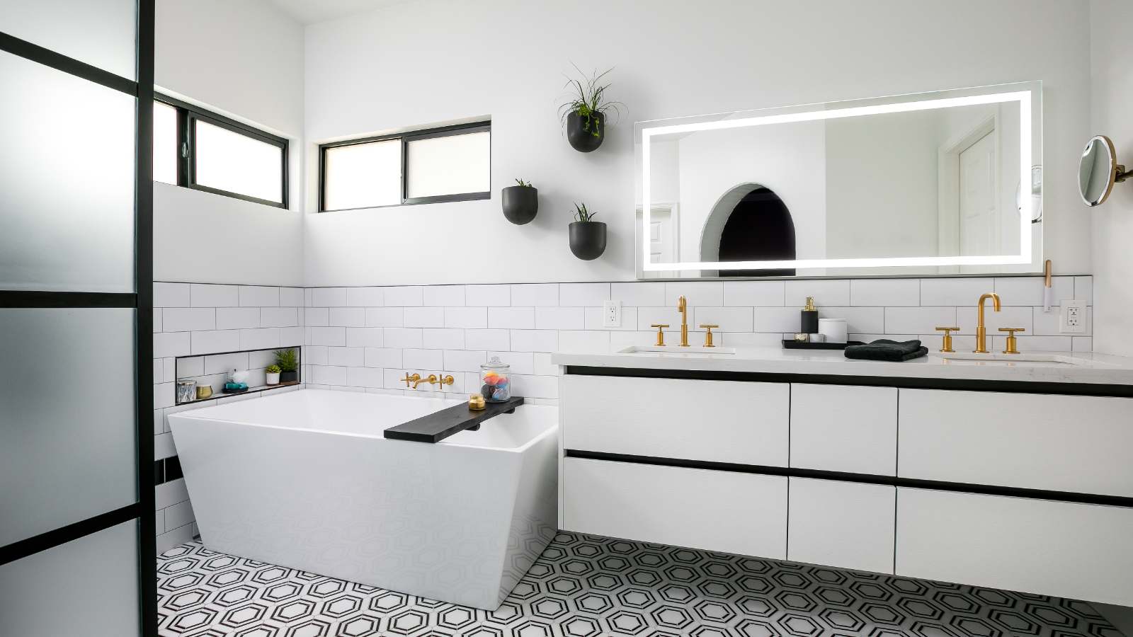 Modern Chandler bathroom remodel completed by Hochuli Design and Remodeling Team in Scottsdale, Arizona